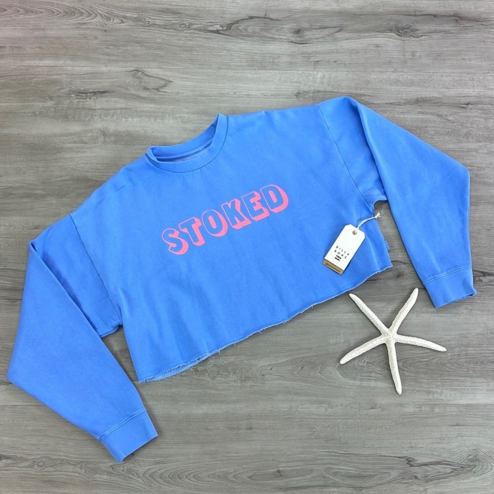 🔆BILLABONG🔆 HEY GDAY CROPPED CREW SWEATSHIRT - Picture 2 of 12